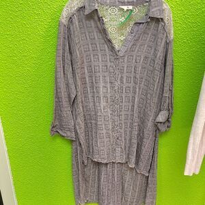 Ryu Gray Lace Accent Dress